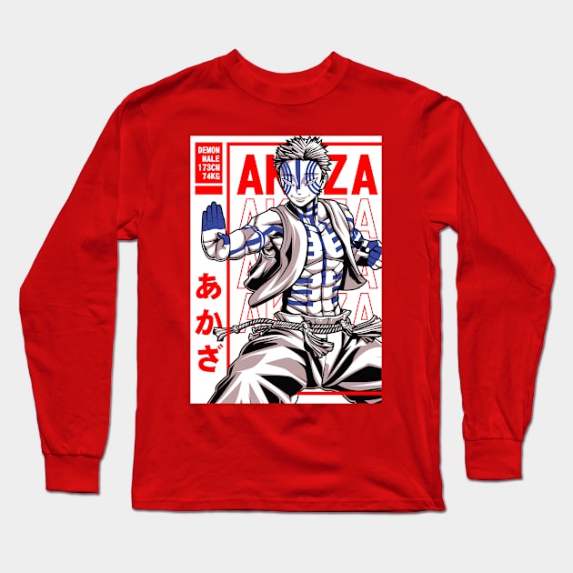 Akaza - Demon Slayer Long Sleeve T-Shirt by Silvercrowv1